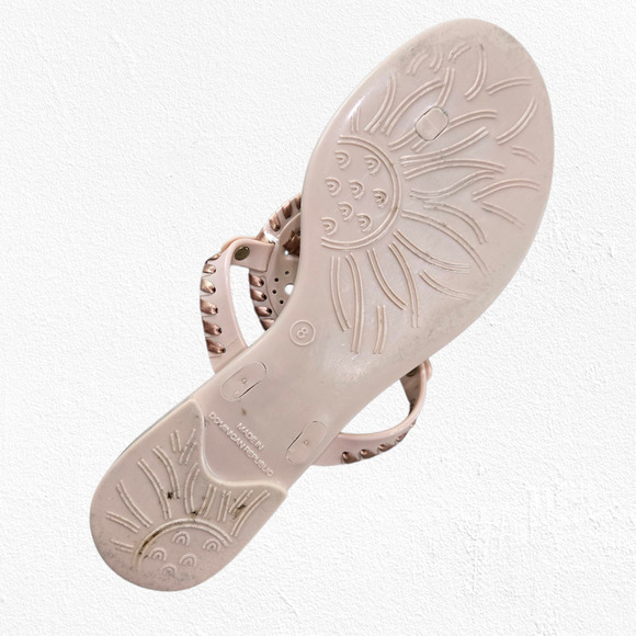 Jack Rogers Georgica Jelly Sandals Size 8 Blush Pink Rose Gold Thong Flip Flops - Picture 7 of 11
